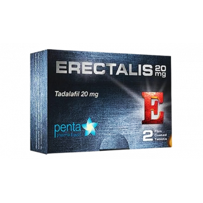 ERECTALIS 20 MG ( TADALAFIL ) 2 FILM-COATED TABLETS